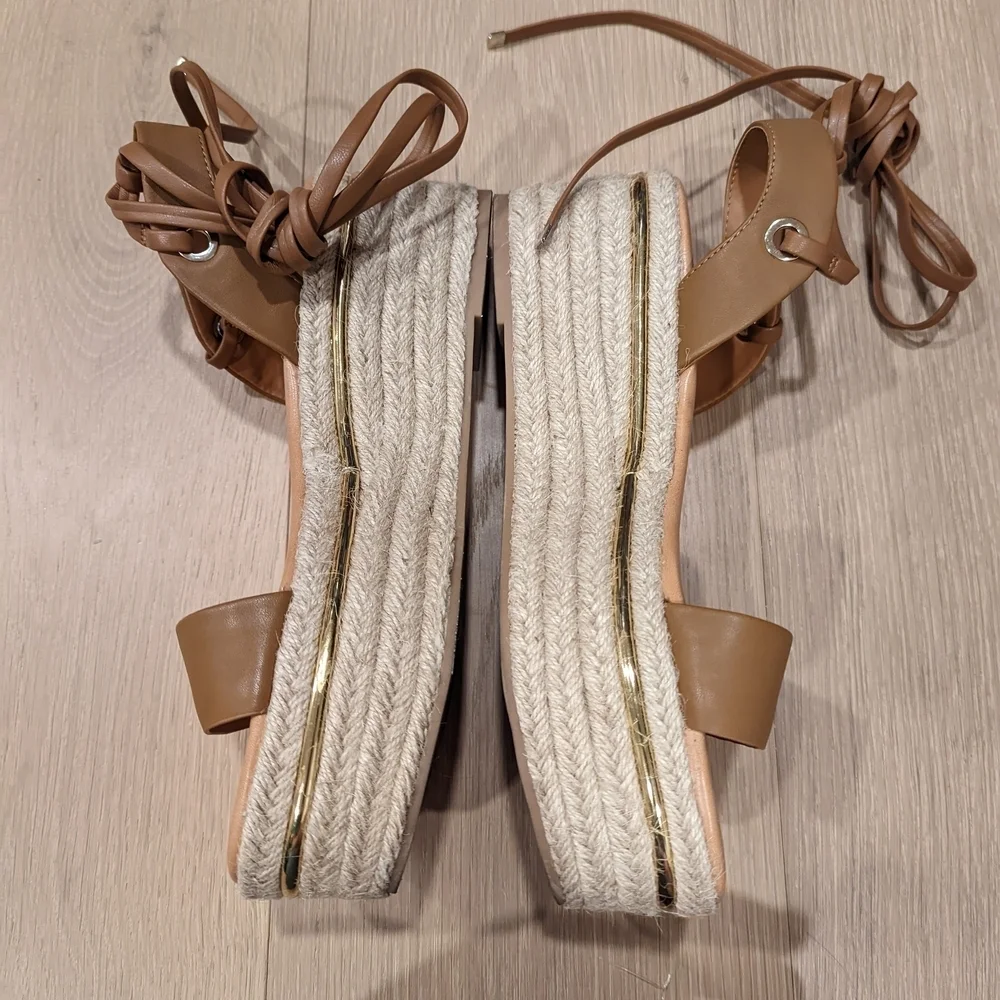 Women's Tan and Brown Espadrille Sandals